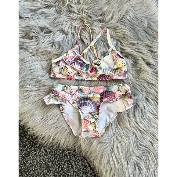 Molo Norma Seashell Print Bikini Pink Pattern 5/6- 110/116‎ (MSRP $85) - Picture 1 of 3
